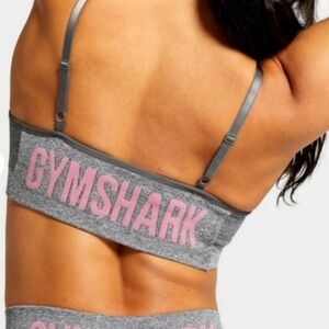 Gymshark NEW‎ Women's S Charcoal Marl Ruby Pink Flex Strappy Fitness Sports Bra